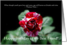 Best Friend Rose Birthday card