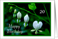 Happy Birthday to 20 - White Hearts card