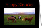 Happy Birthday Horses at Sunset card