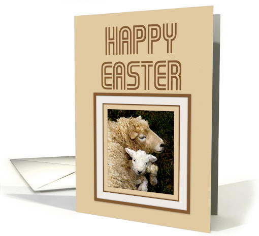 Happy Easter Lamb and Mother card (577883)