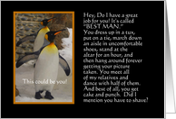 Will you be my Best Man Penguin Humor card