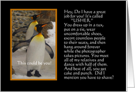 Will you be my Usher Penguin Humor card