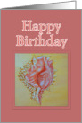 Happy Birthday Pink Conch Shell card