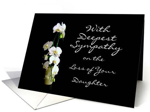 Deepest Sympathy Daughter White Orchids card (667872)