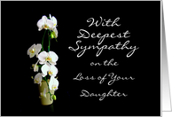 Deepest Sympathy Daughter White Orchids card