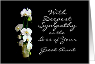 Deepest Sympathy Great Aunt White Orchids card