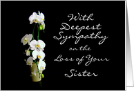 Deepest Sympathy Sister White Orchids card