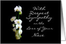 Deepest Sympathy Niece White Orchids card
