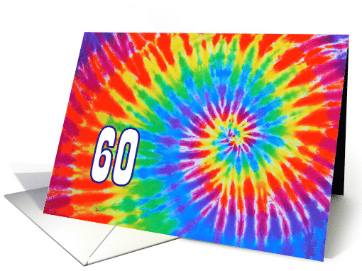 60 Tie-Dye Groovy Happy Birthday card (704559)