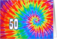 50 Tie-Dye Groovy Happy Birthday card