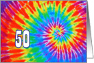 50 Tie-Dye Groovy Happy Birthday card