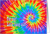 Groovy Rainbow Tie-Dye Party Invitation card