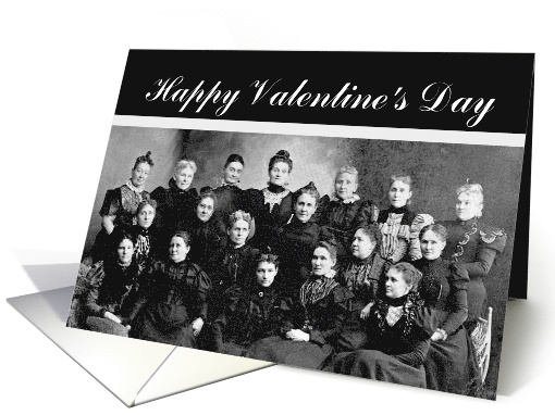 Happy Valentine's Day Secret Valentine Vintage Ladies' Group card