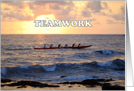 Teamwork Thank You Canoe at Sunset card