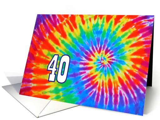 40th Tie-Dye Groovy Happy Birthday card (780576)