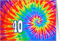 40th Tie-Dye Groovy Happy Birthday card