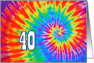 40th Tie-Dye Groovy Happy Birthday card