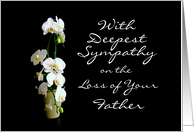 Deepest Sympathy Father White Orchids card