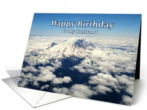 Happy Birthday, Husband, Mount Rainier, Washington State card (841498)