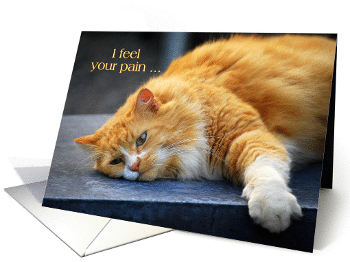 I Feel Your Pain - Feel Purr-fect Soon Orange Cat card (933720)