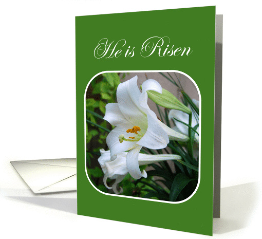 He is Risen, Easter Blessings, White Lilies card (939701)