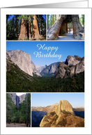Happy Birthday, Yosemite National Park Collage, Custom Text card