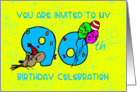 90th Birthday Invitation card