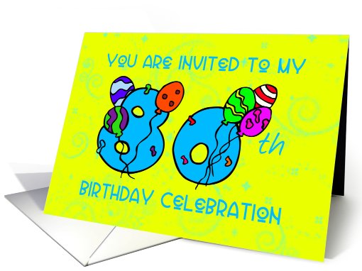 80th Birthday Invitation card (417327)