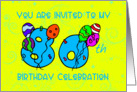 80th Birthday Invitation card