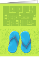 male birthday, 13, thirteen card