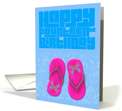 female birthday, 14, fourteen card (756537)