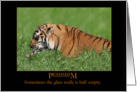 Pessimism Humor Tiger and Chipmunk. card