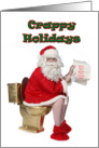 Crappy Holidays, Santa on His Gold Throne (Toilet) card