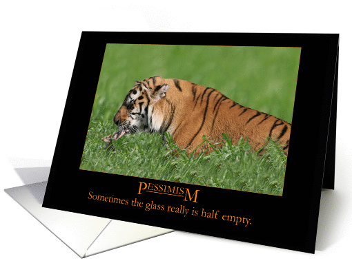 Pessimism Humor Tiger and Chipmunk. card (882025)