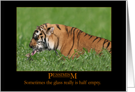 Pessimism Humor Tiger and Chipmunk. card