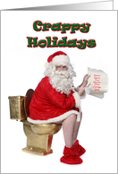 Crappy Holidays, Santa on His Gold Throne (Toilet) card