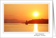 Sunset over Lake Champlain - Burlington, Vermont card