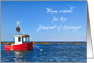Cape Cod Toy boat  Warm wishes for the Happiest of Holidays card