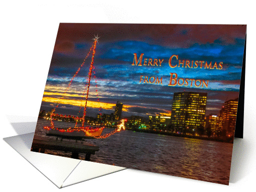 Merry Christmas from Boston  Rudolph's sailboat card (1148484)
