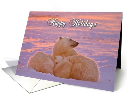 Happy Holiday family sunset card (523478)