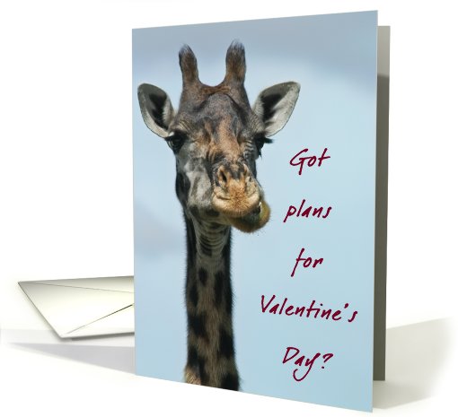 Giraffe Valentine plans card (561185)