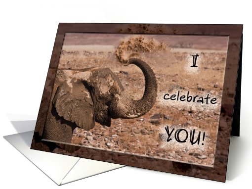 Elephant celebrates Your Birthday card (743974)