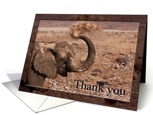 Elephant celebrates Thanks card (743977)