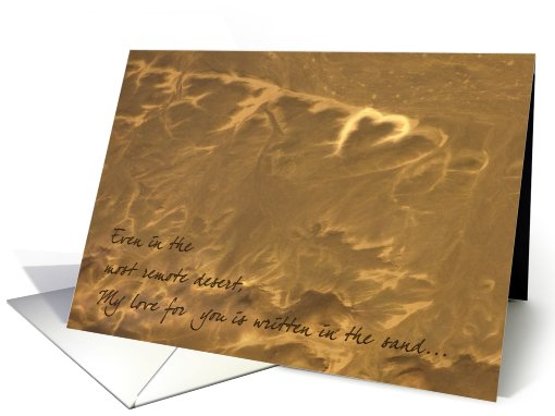 My Valentine's Day love written in desert sand card (749976)