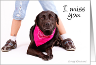 I Miss You (Labrador & girl) card