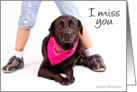 I Miss You (Labrador & girl) card