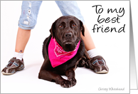 To my best friend (Labrador & girl) card