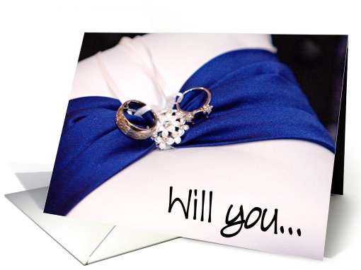 Will you be my ring bearer?(blue ribbon ring pillow) card (413340)