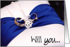 Will you be my ring bearer?(blue ribbon ring pillow) card