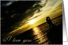 I love you (Couple in sunset) card